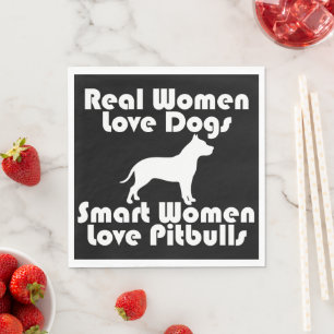 Smart Women Liebe Pitbuls Napkins Serviette