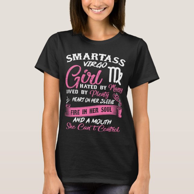 Smartass Virgo Girl Horoskop Astrologie T-Shirt (Vorderseite)