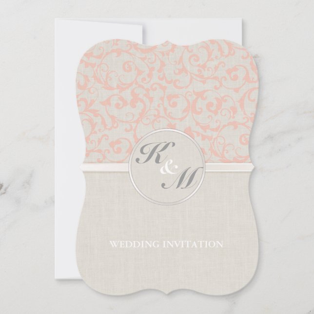 SmartElegance Coral Wedding Einladung (Vorderseite)