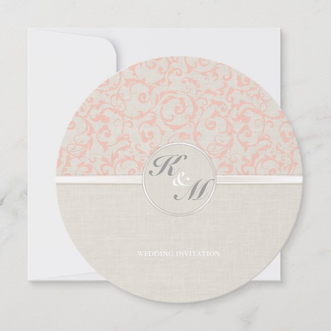 SmartElegance Coral Wedding Einladung (Vorderseite)