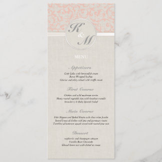 SmartElegance Coral Wedding Menu Menükarte