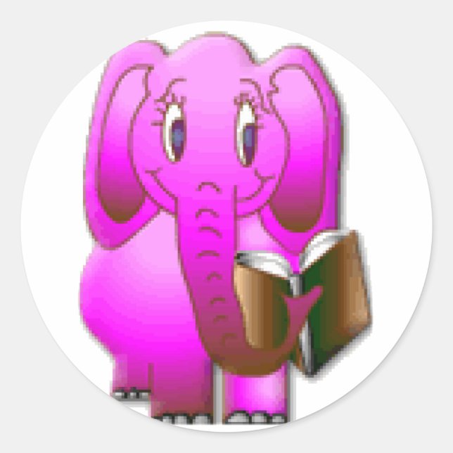 Smarter Elephant Runder Aufkleber (Vorderseite)