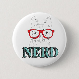 Smartest Boston Terrier Black and White Niedlich W Button