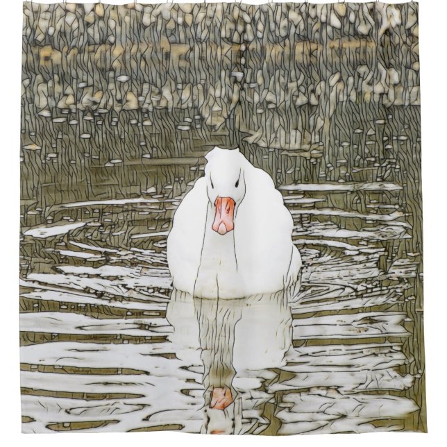SmartMix Animal - Swan Duschvorhang (Vorderseite)