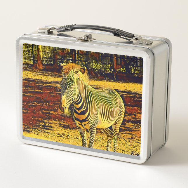 Smartmix-Tier - Zebra 2 Metall Brotdose (Vorderseite)