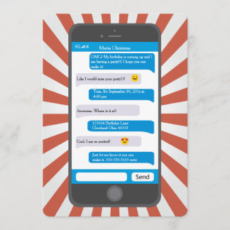 Smartphone Emoji Teen Simse Einladung zum Geburtst