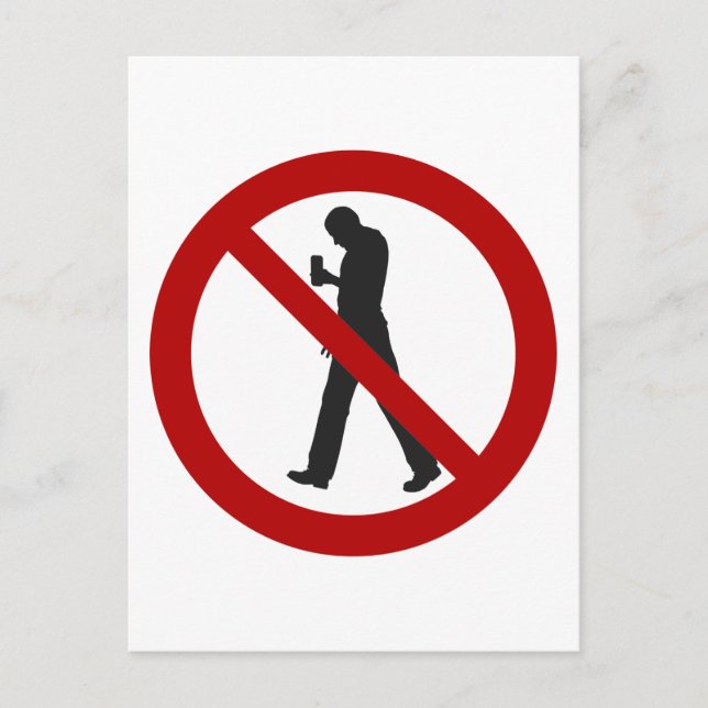 Smartphone-Zombies verboten Postkarte (Vorderseite)