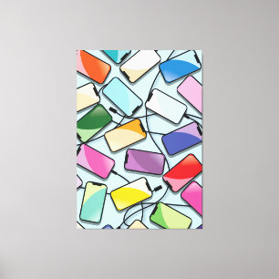 Smartphones mit einer Note Leinwanddruck