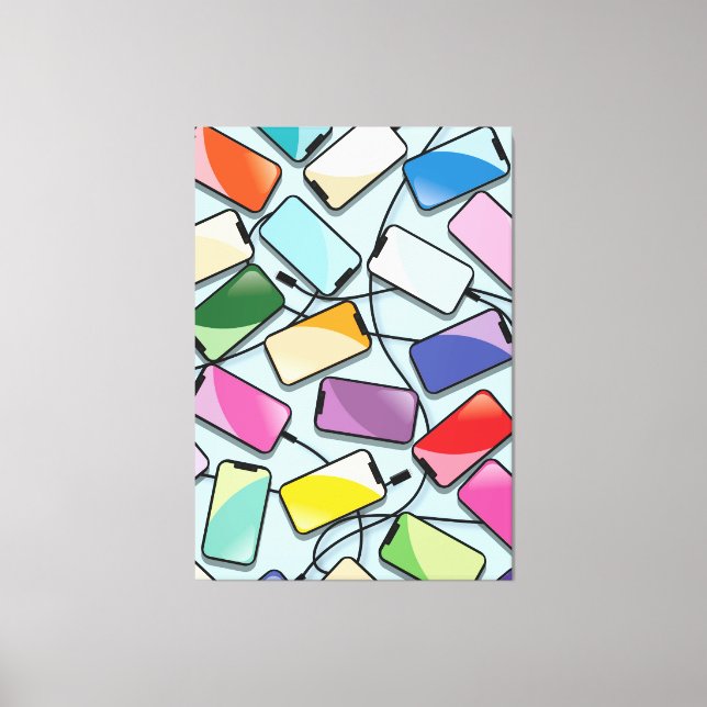 Smartphones mit einer Note Leinwanddruck (Vorderseite)