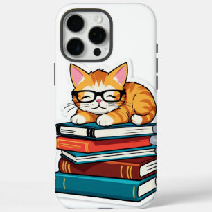 Smarty Cat auf einem Stapel iPhone 16 Pro Max Hülle