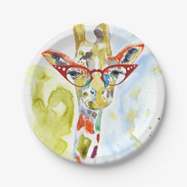 Smarty-Hosen Giraffe Pappteller (Vorderseite)