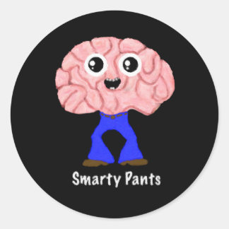 Smarty Pants Brain Runder Aufkleber