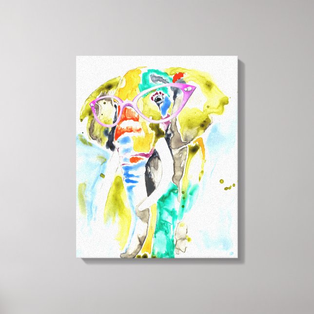 Smarty-Pants-Elefant Leinwanddruck (Vorderseite)