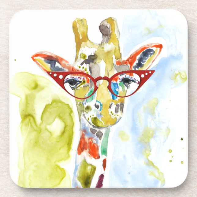 Smarty-Pants Giraffe Getränkeuntersetzer (Vorderseite)