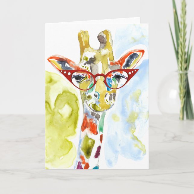 Smarty-Pants Giraffe Karte (Vorderseite)