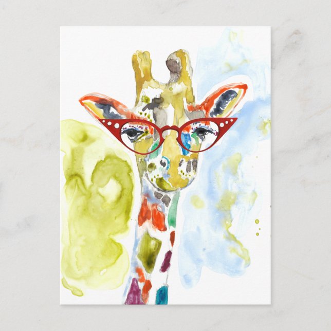 Smarty-Pants Giraffe Postkarte (Vorderseite)