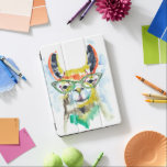 Smarty-Pants Llama iPad Pro Hülle<br><div class="desc">Smarty-Pants Llama von Jennifer Goldberger. Ein fantastisches Lama im Aquarellstil mit lustigen Brillen.</div>