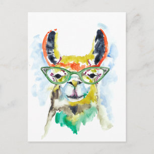 Smarty-Pants Llama Postkarte