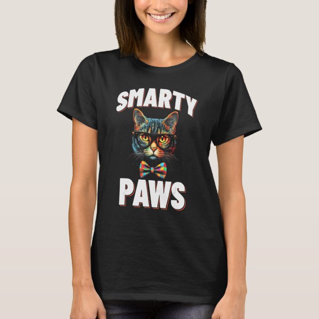 Smarty Paws Cat Glasses T-Shirt (Vorderseite)