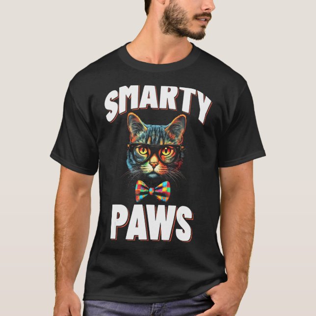 Smarty Paws   Katzenbrille T-Shirt (Vorderseite)