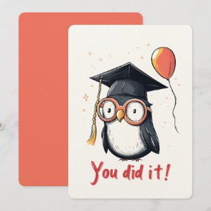 Smarty Pinguin Abschluss Vibes - Sie haben es Nerd Einladung