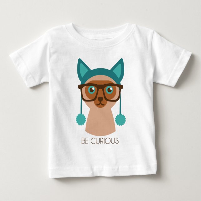Smarty Smart Cat Baby T-shirt (Vorderseite)