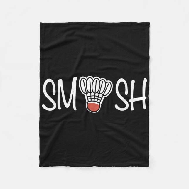 Smash Badminton - Badminton Player - Shuttle Raque Fleecedecke (Vorderseite)
