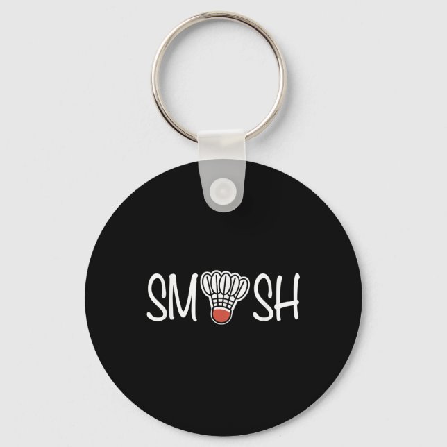 Smash Badminton - Badminton Player - Shuttle Raque Schlüsselanhänger (Vorderseite)