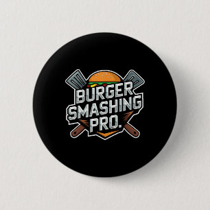 Smash Burger Lover Gegrillter Cheeseburger Flach K Button