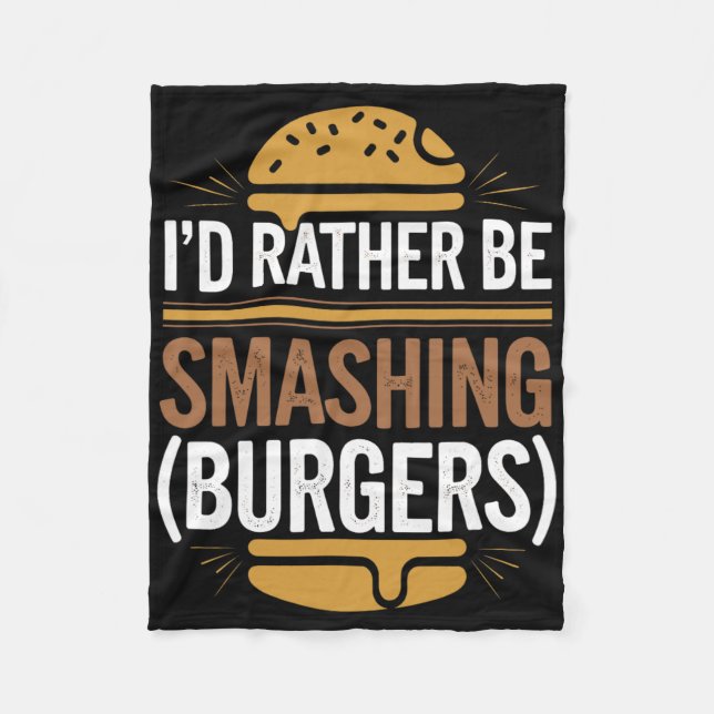 Smash Burger Lover gegrillter Cheeseburger Flat To Fleecedecke (Vorderseite)