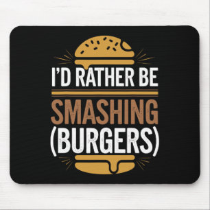 Smash Burger Lover gegrillter Cheeseburger Flat To Mousepad