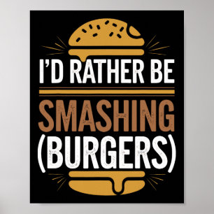 Smash Burger Lover gegrillter Cheeseburger Flat To Poster