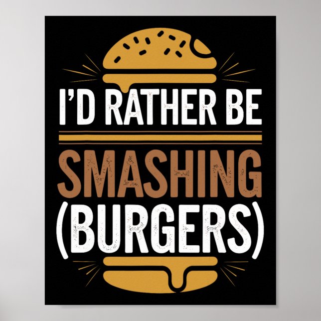 Smash Burger Lover gegrillter Cheeseburger Flat To Poster (Vorne)