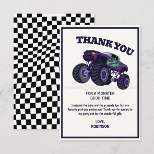 Smash Crash - Moderne Purpur Monstertruck Geburtst Dankeskarte