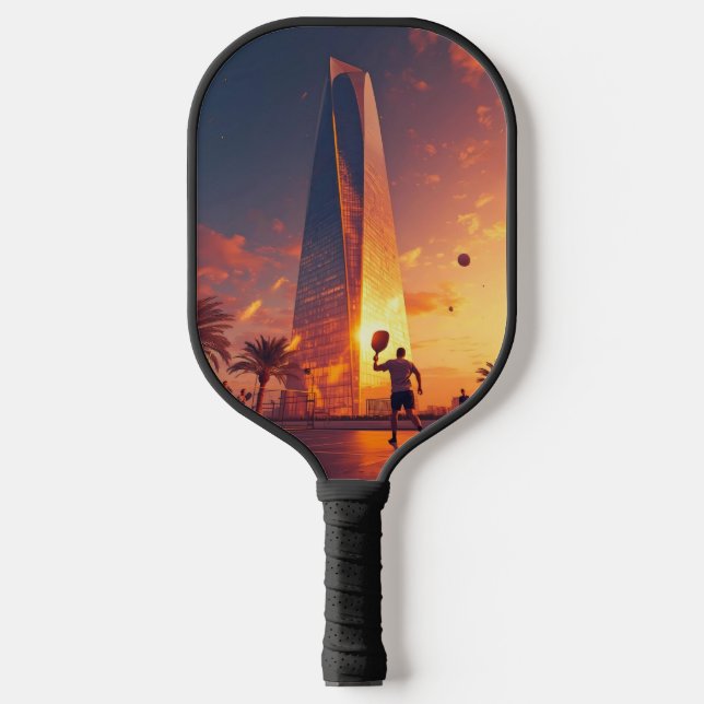 Smash in Marokko - Pickleball Energy Art Print Schläger (Vorderseite)