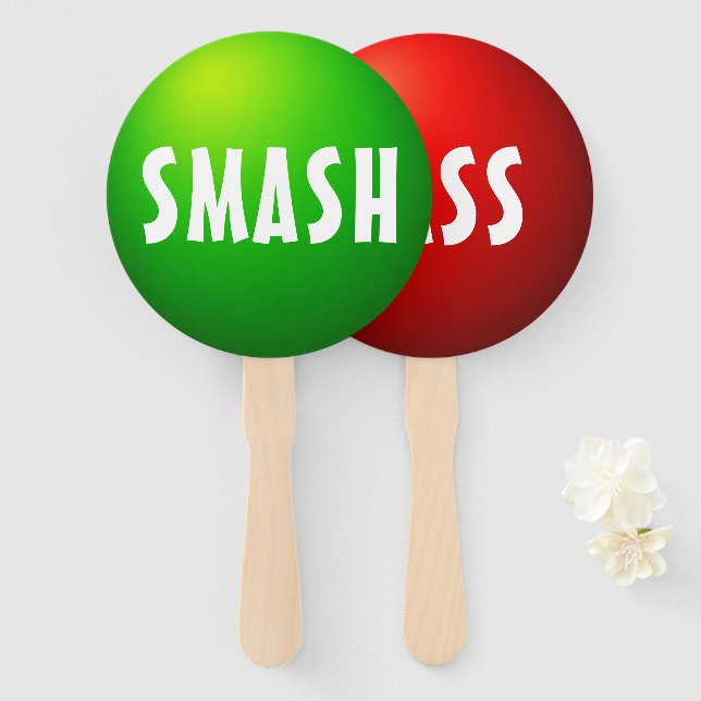 Smash Pass Spiel Paddel Schild Fächer (Vorne und Hinten)