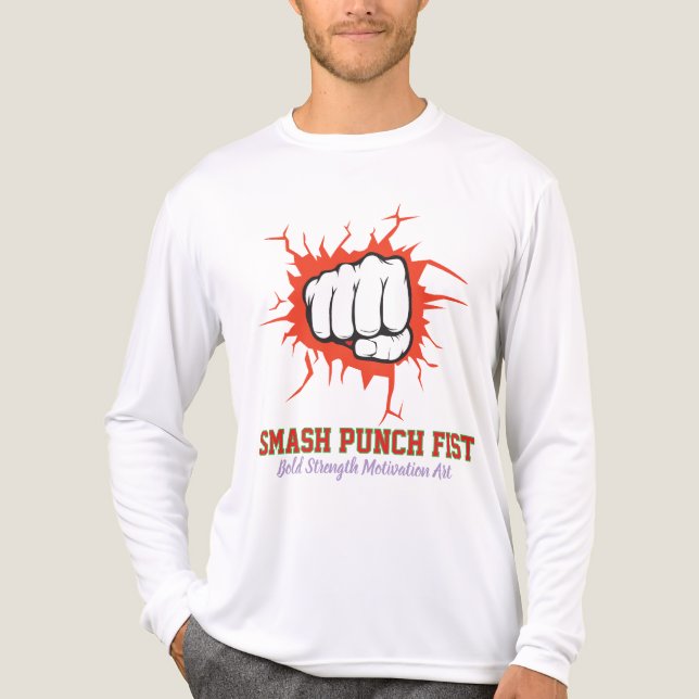 Smash Punch Fist – Bold Strength Motivation Art Tri-Blend Shirt (Vorderseite)