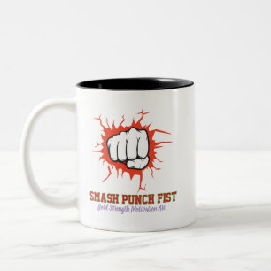 Smash Punch Fist – Kühne Stärkemotivationskunst Zweifarbige Tasse