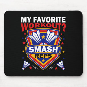 Smash Reps Badminton Game Day Racquets Shuttles Qu Mousepad