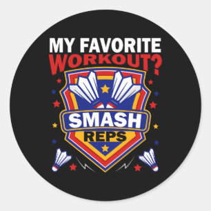 Smash Reps Badminton Game Day Racquets Shuttles Qu Runder Aufkleber