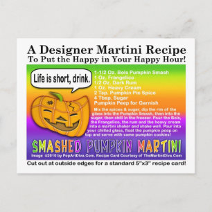 Smashed Pumpkin Halloween Martini Rezept Postkarte