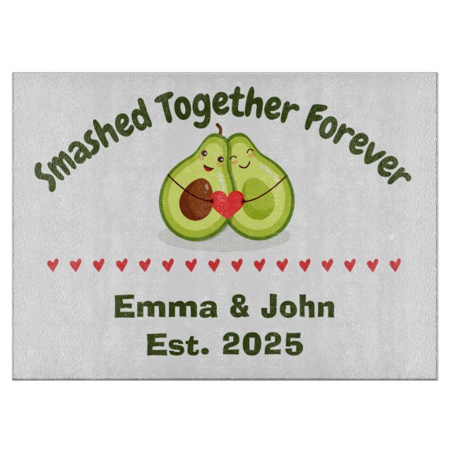 Smashed Together Forever Glass Cutting Board Schneidebrett (Vorderseite)