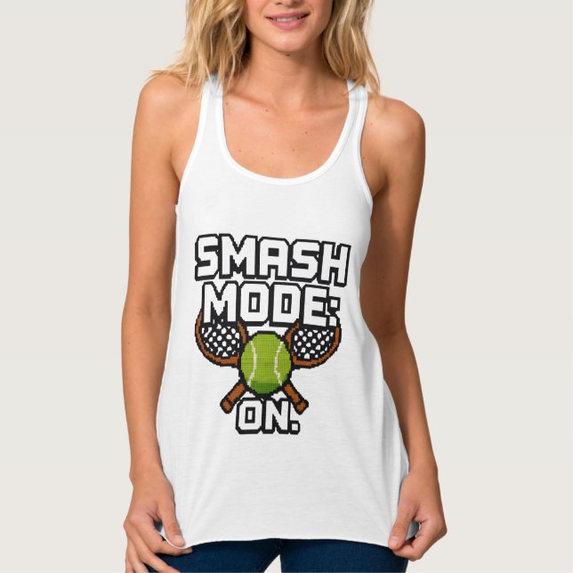 🎾 Smashmodus: ON — Frauenstockspitze | Pixel-Spor Tank Top (Vorderseite)