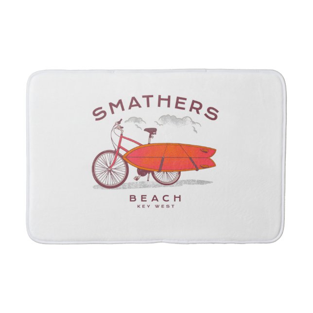 Smathers Beach Key West Vintag Beach Surfing Badematte (Vorderseite)