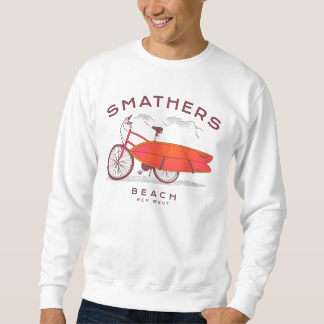 Smathers Beach Key West Vintag Beach Surfing Sweatshirt (Vorderseite)