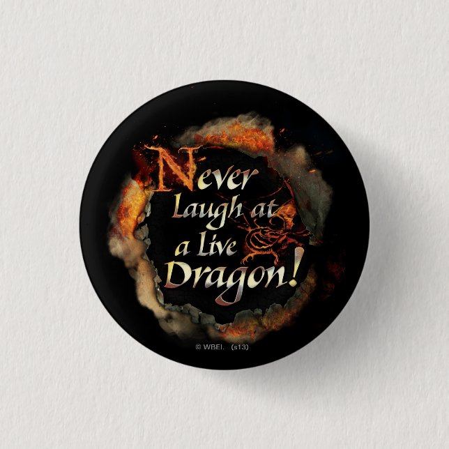 SMAUG™ - Logo-Grafik niemals lachen Button (Vorderseite)