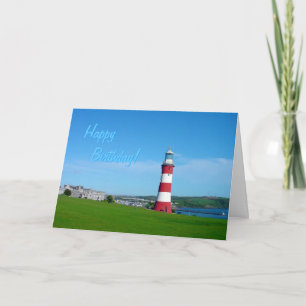 Smeaton's Tower, Plymouth Hoe birthday card Karte