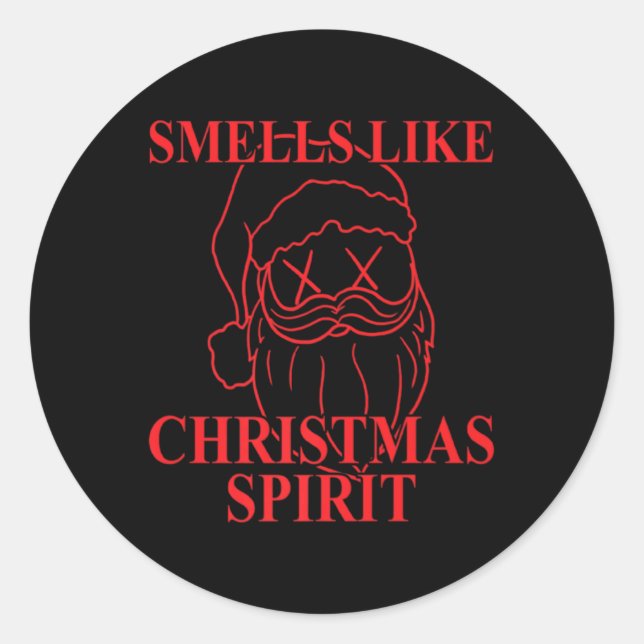 Smells Like Christmas Srit Santa Claus Xmas  Runder Aufkleber (Vorderseite)