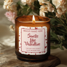 Smells Like Valentine Custom Pink Candle Labels Quadratischer Aufkleber