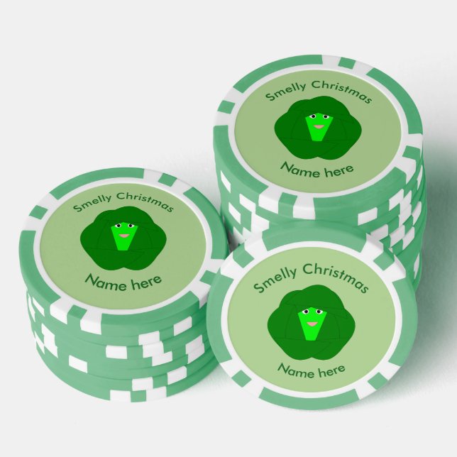 Smelly Christmas Brussels Sprout Custom Pokerchips (Stapel)
